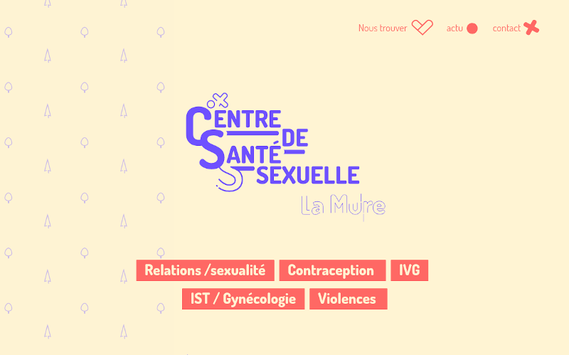 capture d'acran de la page d'accueil du site du Centre de Santé Sexuelle de la Mure